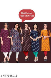 Polyster/Crepe fabric-Jivika Alluring Kurtis