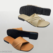 Ladies Daily Wear Flat Chappal Combo Pack of 2 | Soft Cushion Casual Sandals for Girls