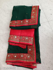 Beautiful Lace Border Georgette embelished saree with seperate blouse for women's, party wear & occasion wear saree for women's