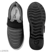Asian Grey Solid Running Shoes For Men