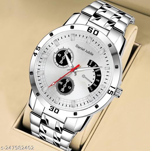 GR Men's Steel Chain RB Silver Men style Boys Hand Watch Gents 2023 Luxury Design Steel Chain New Model Analog Watch - For Men & Boy's
