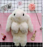 Cute Bunny Sling Bag Fluffy Sling Bags For Girls Kids Rabit Shaped bags Crossbody Plush Purse with Shoulder Chain handbags for Children (Pack Of 1) Offwhite Color