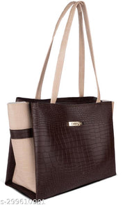 Dual tone croco pattern tote handbags for womens