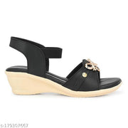 Black Trendy Heels & Sandals