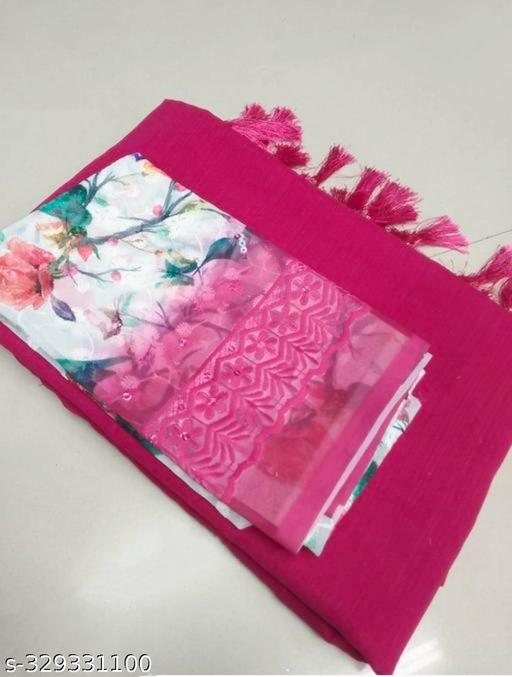 Georgette Sarees With Chicken curry Blouse For Women's