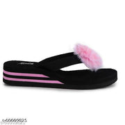 Pink Embellished Thong Flip-flops For Women
