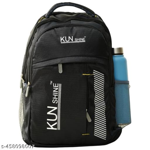 KUN Unisex Black Backpack – School, College & Office Bag Black backpack for school casual backpack  school bag  everyday use essentials lightweight backpack  daily commute backpack