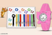 Trending11 Belt Butterfly Inter Changeable Belt and Dial Multicolor Watch for Girls