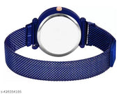 New Magnetic Strap Black Dial Analog Wrist Watch for Women's and Gilr's