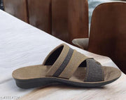 Brown- Solid  Flip Flops, Slippers, Sandals For Men