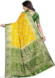 trendy jacquard saree with unstitched blouse