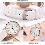 High Quality Round Dial Fancy Leather Belt Women Analog Watch