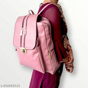 VORIYO Backpack for Girls Women Casual Soft PU Leather Travel Shoulder Bags Pithu Bag (Pink)