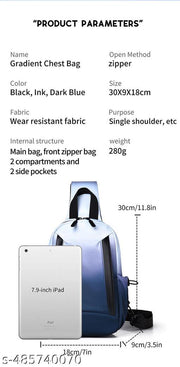 LATIQ MART Lightweight Polyester Crossbody Chest Bag, Waist Sling Bag, Shoulder Bag, Motorcycle Bag, Sports Bag, Leisure bag, Unisex Messenger bag, Travel & Outdoor Activities