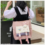 Korean Japanese Cute Taddy Baby Tote Bag & Hand Bag Large Capacity Bag Multi-functional Bag One Shoulder Crossbody Tution Bag, College Study Bag,shopping Bag,Hand Bag For Office & Daily Use (PACK OF 1)