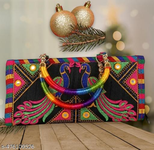 Rajasthani Jaipuri Ethnic Embroidered Women Girls Clutch, Hand Purses, Wallet | Women's Rajasthani Work Hand Purse/sling bag