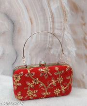 Party Velvet Clutch for Women Trendy Red Color Box Clutch with Handle Dulhan purse Bridal Clutch