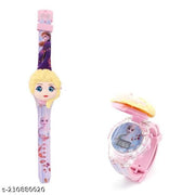 Digital 3D Action Figure Frozen Face Based Toy Design Digital Glowing Watch with Disco Music and Blinking Lights for Kids | for Boys Girls- Good Birthday Return Gift