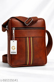 Men's Stylish Cross Body Sling Bag for 10 Inch Tablet | Leather Look Messenger Bag