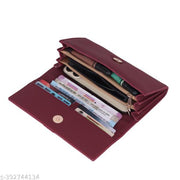 RESHU 6 card slot premium PU leather with heart batch fitting  zipper hand purse for women