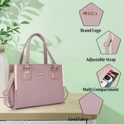 FOMMIL Ladies Handbag, Elegant Peach Sling Bag with Gold Hardware, Shoulder Strap