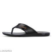 WALKAROO Men PU Cushion Sole Thong Flip Flops Slippers for Daily Wear |home wear slippers outdoor slippers men|Comfortable Lightweight Daily Use -5060 Black