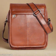 Stylish PU Leather Padded Sling Cross Body Travel Office Business Messenger One Side Shoulder Bag for Men & Women