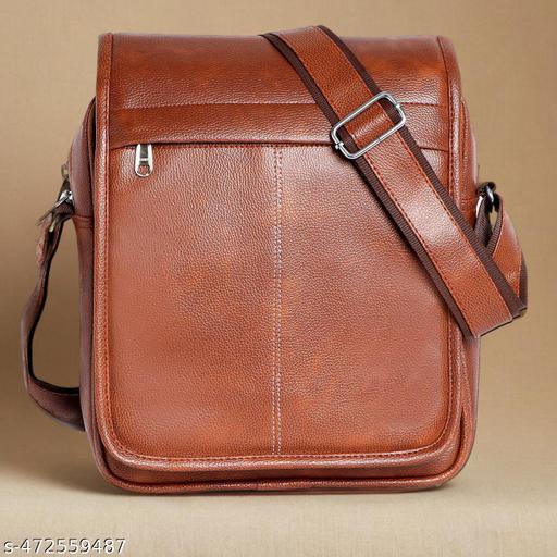 Stylish PU Leather Padded Sling Cross Body Travel Office Business Messenger One Side Shoulder Bag for Men & Women