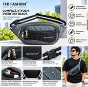 Stylish Waist Bag for Men & Women / Multiple Zipper Pocket Belt Bag / Unisex waist bag