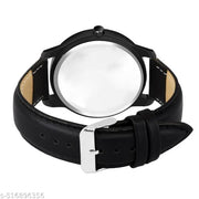 PS WATCHES Analog Round black Dial ALPHABET M Design Stylish black Strap Classic Design Fancy Watch for Men and Boys, Pack of 1 ALPHABET M-AVO-BLK-L-1