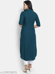 Women's Solid Rayon Kurtis