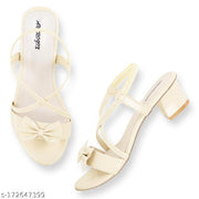 solid medium heel for women and girls casual and party wear sandal and very light weight heel new latest design heel for every wear and every look is shine (Beige)