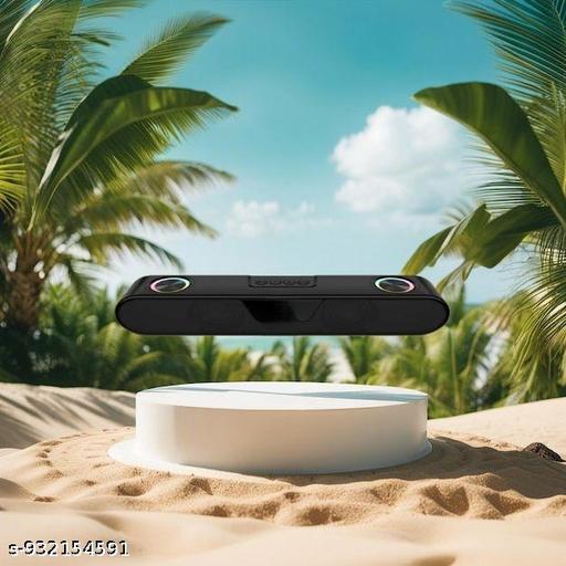Portable Bluetooth Speaker, 10 Watts, Upto 8h Backup, Dual Drivers + Dual Passive Radiators, Call Function, Bluetooth v5.3 | USB | mSD| AUX, TWS, RGB LED