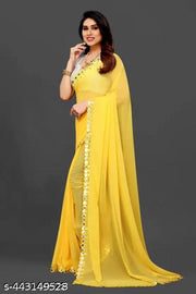 NEW FENCY GEORGETTE CUT WORK SAREE