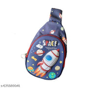 SPOCCO | SPACE Kids Chest Bag Cartoon Print Bag for Kids One Side Shoulder Bag, Cross Body Bag for Kids, Travel Chest Bag, Sling Bag, Crossbody Chest Sling Bag, Gift for Boys Girls, crossbody bag perfect for travel, picnics, or playdates.