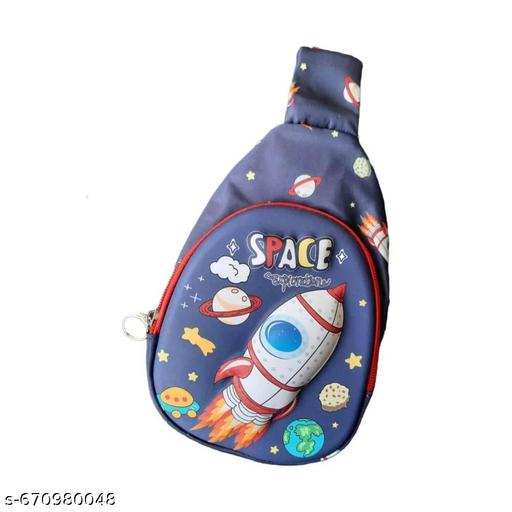 SPOCCO | SPACE Kids Chest Bag Cartoon Print Bag for Kids One Side Shoulder Bag, Cross Body Bag for Kids, Travel Chest Bag, Sling Bag, Crossbody Chest Sling Bag, Gift for Boys Girls, crossbody bag perfect for travel, picnics, or playdates.