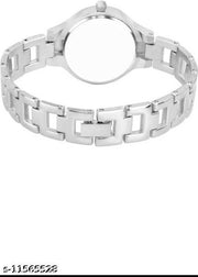 Gorgeous Flower Designer Silver Metal Analog Watches for women