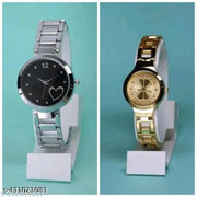 Fancy Flower Designer Chain Metal Belt Analog Watches Combo For Women Watches for Girls