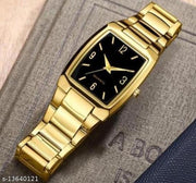 Men Black Metal Analog Watch