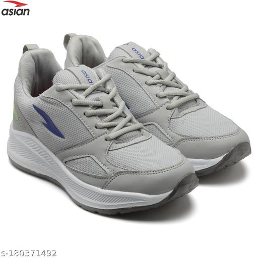 ASIAN Men's EXPRESS-10 Grey Sports Running Walking & Gym LIghtWeight Stylish Shoes for Boys & Men