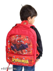 Trendy 15 Inches School Bag for Boys and Girls | Ideal Small Kids Bag Nursery 1st Class Cartoon Printed Waterproof Backpack Bag for Kids Best Stylish/Casual (5+ years)