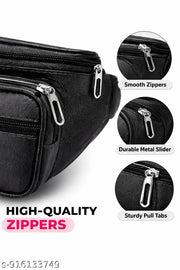 Latest Men Women Leather Waist Pack Travel Bags For Moneyy| Belt| Cards |Mobile| Documents| Kit| Books and Bills Dairy Pouch Cross Side Bag For Men Women .With Belt Stylish Small Luggage Accessories Bag I Waist Bags I Fanny pack.