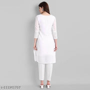 Apari Fab Women's Embroidered Georgette Straight Kurti