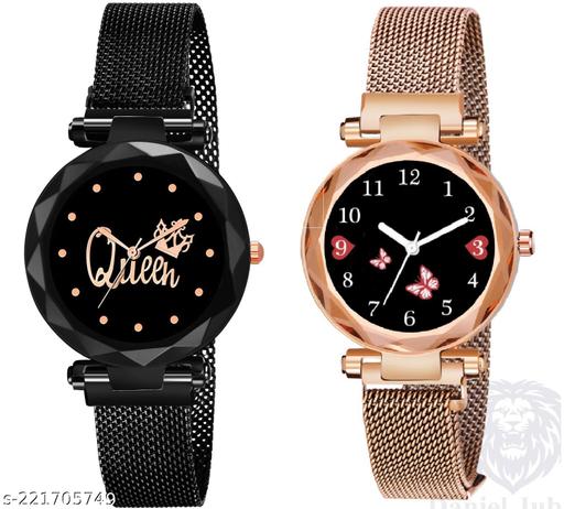Luxury 12 Diamond Studded Color New Mesh Magnet Buckle Starry sky Quartz Sparkling Magnetic Strap Magnet watch Girls and Women