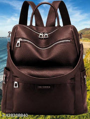 MomsyStore 20 L Leatherette Backpack Purses for Women and Girls to Carry Daily Stuff
