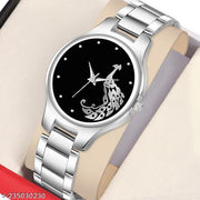 BOLUN Bolun Black Peacock Dial Metal Silver Belt Girls watch