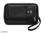 Men's Genuine Leather Cash /Money Carrying bag Multipurpose travel Pouch Big Wrist Clutch Business Handbag Sling Shop Document Carry Bag