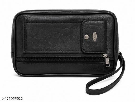 Men's Genuine Leather Cash /Money Carrying bag Multipurpose travel Pouch Big Wrist Clutch Business Handbag Sling Shop Document Carry Bag