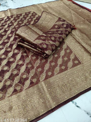New organza wedding Siroski with Jhalar Soft saree