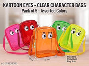 SPOCCO | Cartoon Eyes Transparent jelly Sling Bags for Kids Girls Boys | Cute Cartoon Eyes Clear Crossbody Bag | Birthday Return Gift Party Favor | Waterproof PVC | Assorted Colors